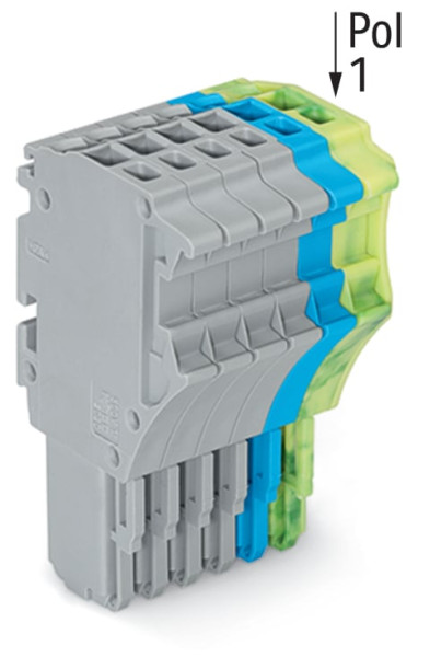 Connecteur femelle pour 1 conducteur gris/bleu/ja-ve