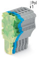 Connecteur femelle pour 1 conducteur ja-ve./bleu/gris