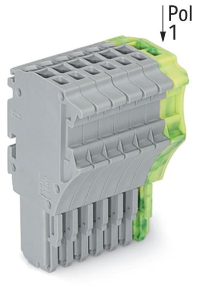 Connecteur femelle pour 1 conducteur gris/ja-ve