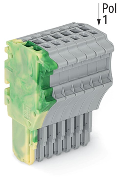 Connecteur femelle pour 1 conducteur ja-ve/gris