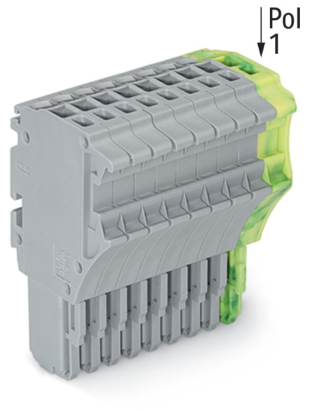 Connecteur femelle pour 1 conducteur gris/ja-ve