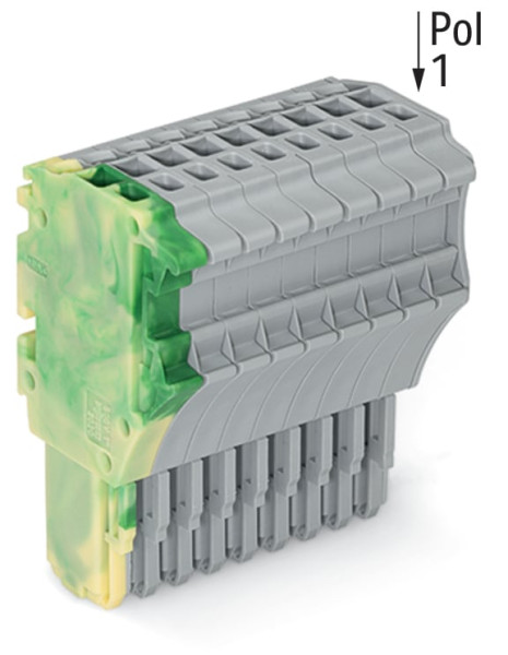 Connecteur femelle pour 1 conducteur ja-ve/gris