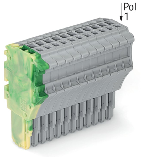 Connecteur femelle pour 1 conducteur ja-ve/gris