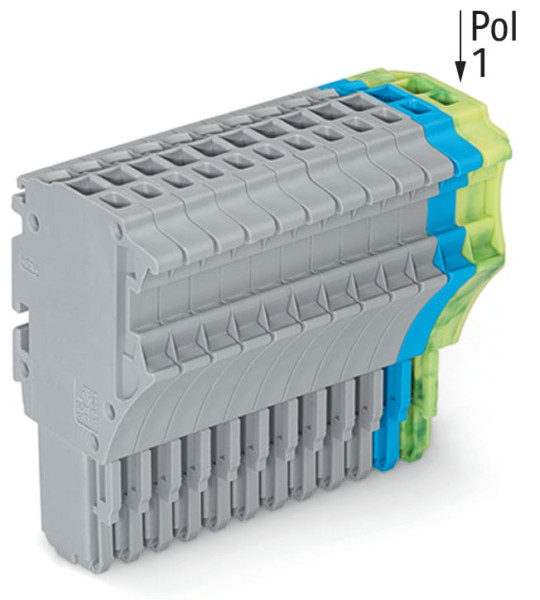 Connecteur femelle pour 1 conducteur gris/bleu/ja-ve