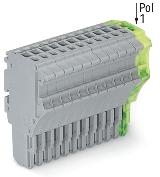 Connecteur femelle pour 1 conducteur gris/ja-ve