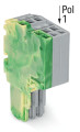 Connecteur femelle pour 2 conducteur ja-ve/gris
