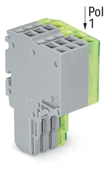 Connecteur femelle pour 2 conducteur gris/ja-ve