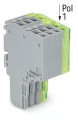 Connecteur femelle pour 2 conducteur gris/ja-ve