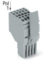 Connecteur femelle pour 2 conducteur gris