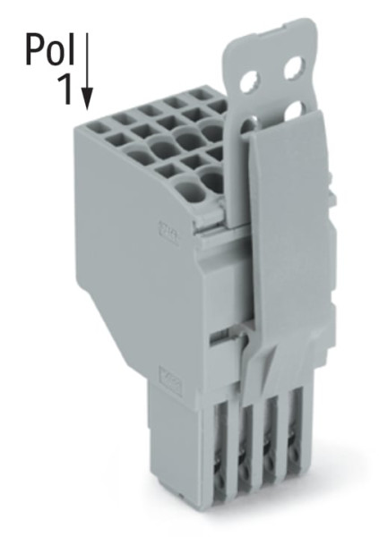 Connecteur femelle pour 2 conducteur gris