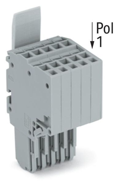 Connecteur femelle pour 2 conducteur gris
