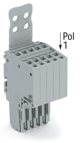 Connecteur femelle pour 2 conducteur gris