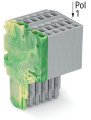 Connecteur femelle pour 2 conducteur ja-ve/gris
