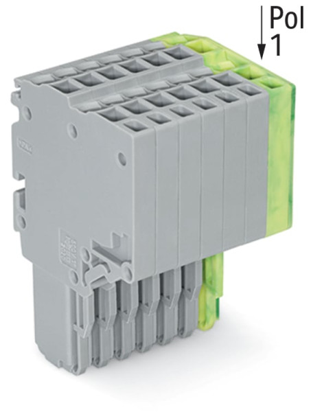 Connecteur femelle pour 2 conducteur gris/ja-ve