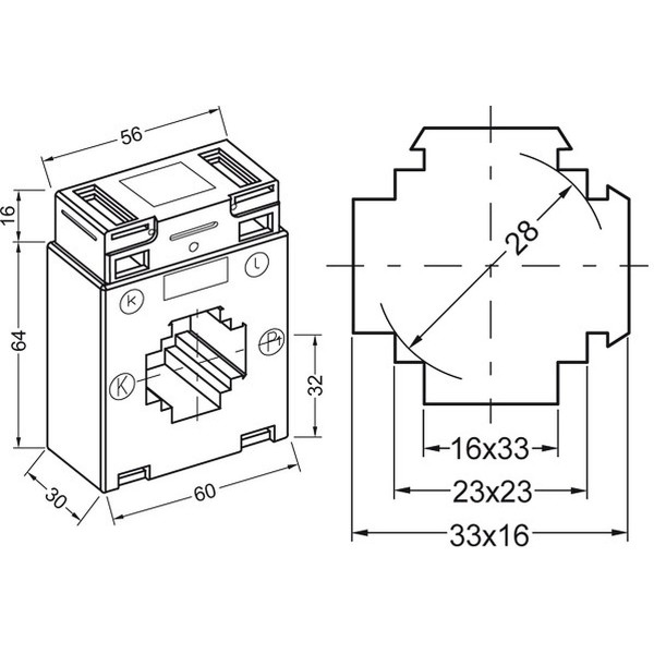 Polier Transformateur de courant diam 28 mm 300/5A classe 1 5VA