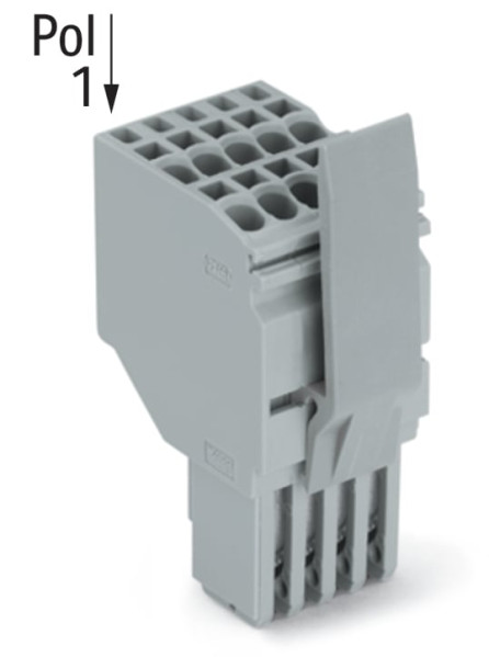 Connecteur femelle pour 2 conducteur gris