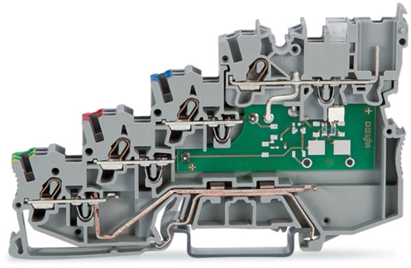 Borne pour capteurs, 4 conducteurs led jaune pour capteurs avec circuit pnp (pos