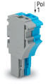 Connecteur femelle pour 1 conducteur bleu/gris