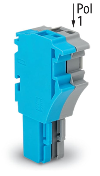 Connecteur femelle pour 1 conducteur ja-ve/bleu/gris