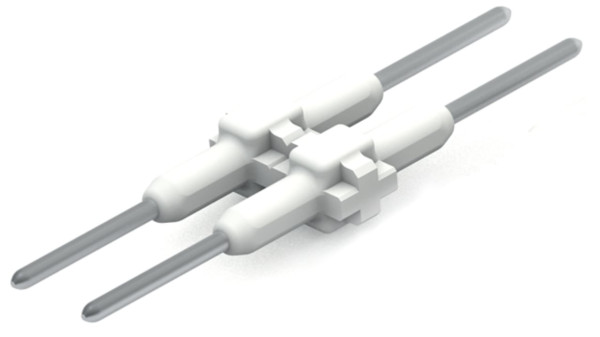 Élément de raccordement pas 3mm 2 pôles, blanc longueur 20,5 mm