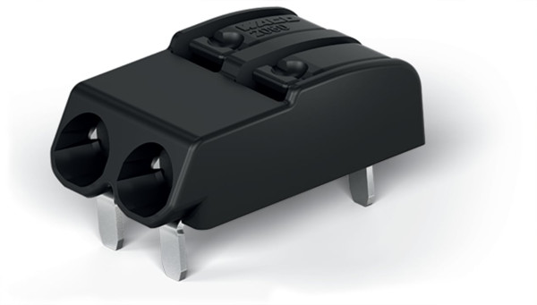 Borne pour ci thr bouton-poussoir 0.75mm² pas 4 mm 2 pôles, noir