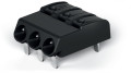 Borne pour circuits imprimés thr bouton-poussoir 0.75mm² pas 4 mm 3 pôles, noir