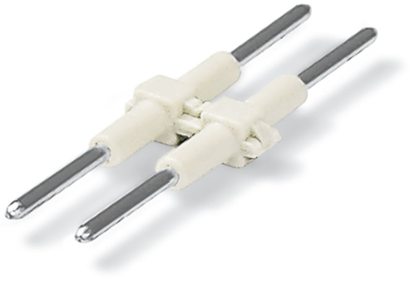 Élément de raccordement pas 4 mm 2 pôles, blanc longueur 30mm