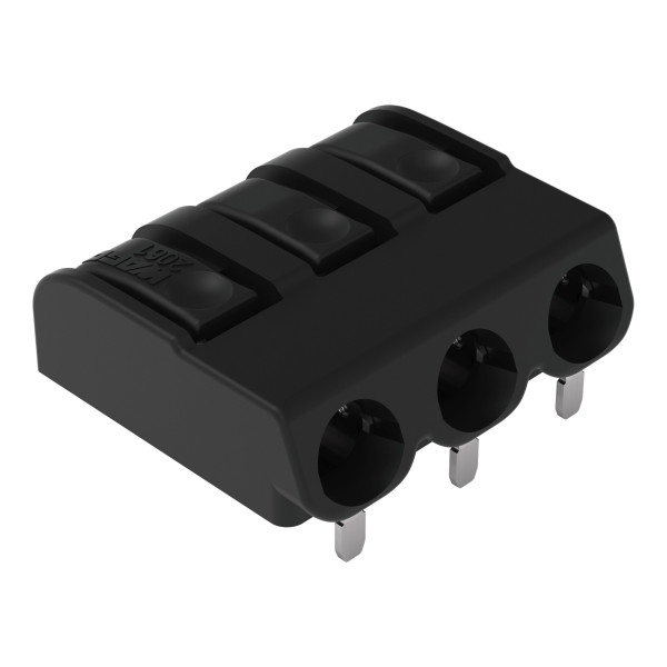 Borne pour ci thr bouton-poussoir 1,5mm² pas 6mm 3 pôles, noir