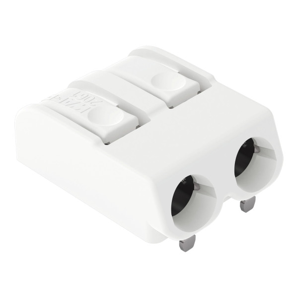 Borne pour circuits imprimés thr bouton-poussoir 1,5mm² pas 6mm 2 pôles, blanc