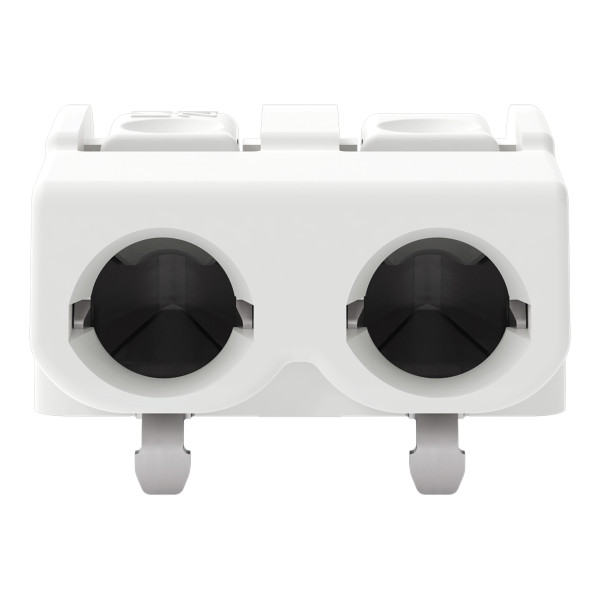 Borne pour circuits imprimés thr bouton-poussoir 1,5mm² pas 6mm 2 pôles, blanc