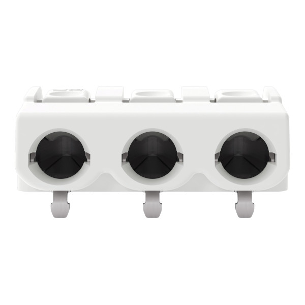 Borne pour circuits imprimés thr bouton-poussoir 1,5mm² pas 6mm 3 pôles, blanc