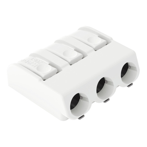 Borne pour ci cms bouton-poussoir 1,5mm² pas 6mm 3 pôles, blanc