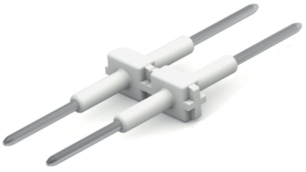 Élément de raccordement pas 6mm 2 pôles, blanc longueur 34mm