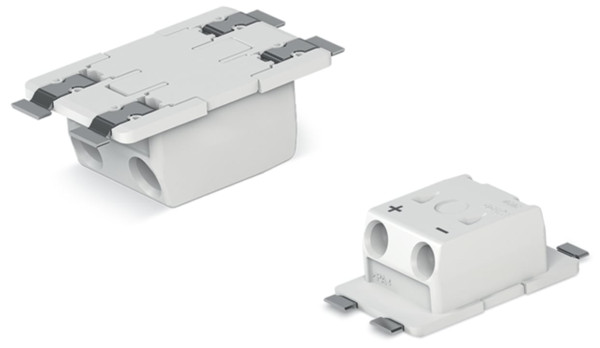 Borne p. circ. imprimés smd, traversant 0.75mm² pas 6,5 2 pôles, blanc