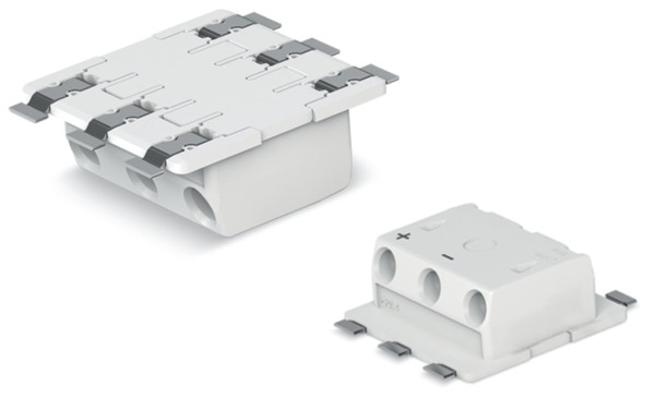 Borne p. circ. imprimés smd, traversant 0.75mm² pas 6,5 3 pôles, blanc