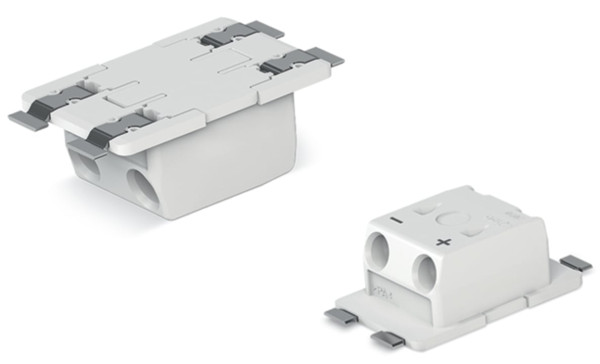 Borne p. circ. imprimés smd, traversant 0.75mm² pas 6,5 2 pôles, blanc