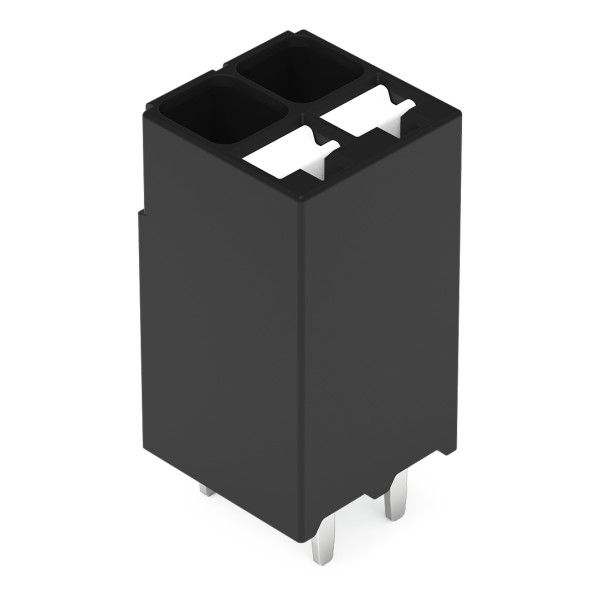 Borne pour circuits imprimés thr bouton-poussoir 1,5mm² pas3.5mm 2 pôles, noir