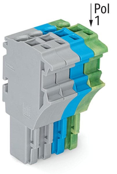 Connecteur femelle pour 1 conducteur gris/bleu/ja-ve
