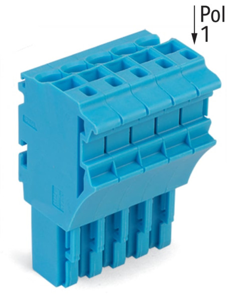Connecteur femelle pour 1 conducteur bleu