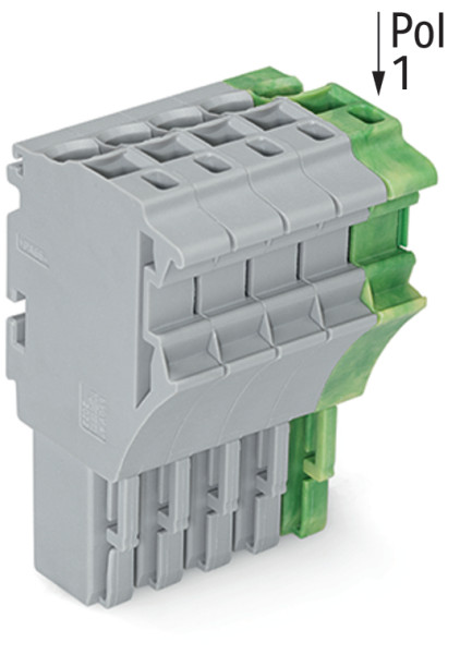 Connect fem 1c 5p pe/4ph/gris