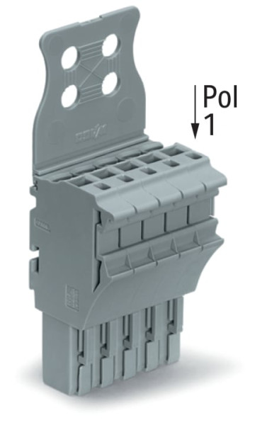Connecteur femelle pour 1 conducteur gris