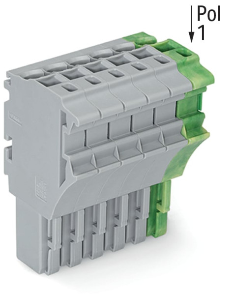 Connecteur femelle pour 1 conducteur gris/ja-ve