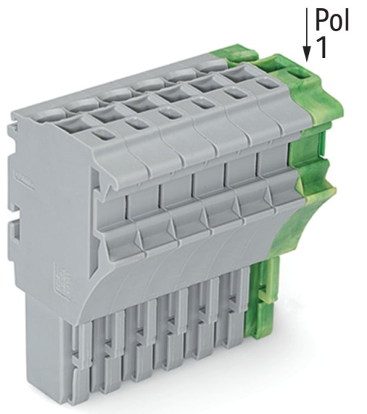 Connecteur femelle pour 1 conducteur gris/ja-ve