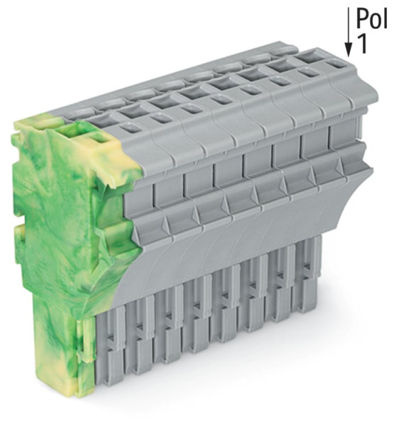 Connecteur femelle pour 1 conducteur ja-ve/gris