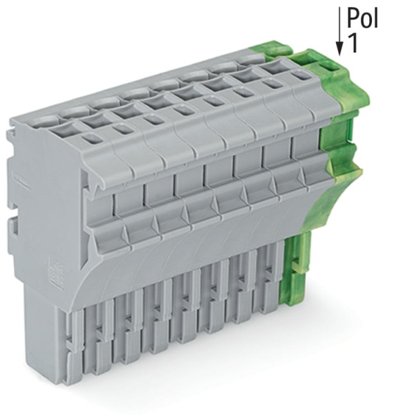 Connecteur femelle pour 1 conducteur gris/ja-ve