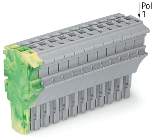 Connecteur femelle pour 1 conducteur ja-ve/gris