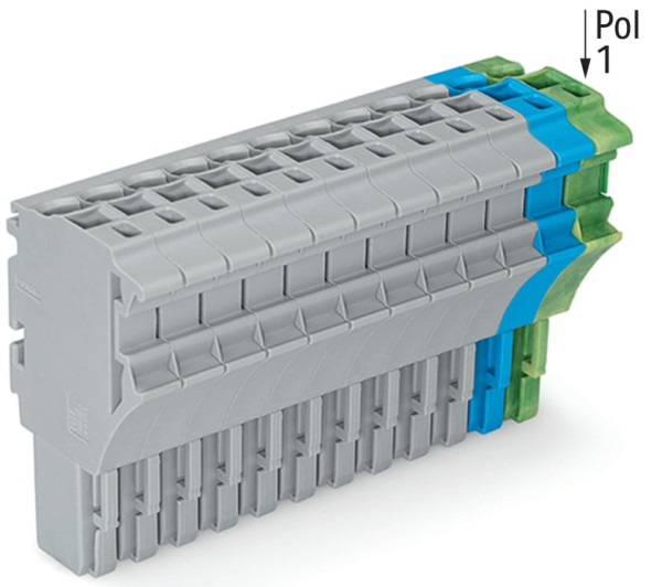 Connecteur femelle pour 1 conducteur gris/bleu/ja-ve