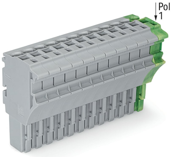 Connecteur femelle pour 1 conducteur gris/ja-ve