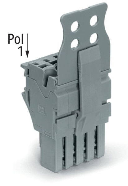 Connecteur femelle pour 1 conducteur gris
