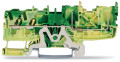Borne de base de terre 2 conducteurs vert-jaune